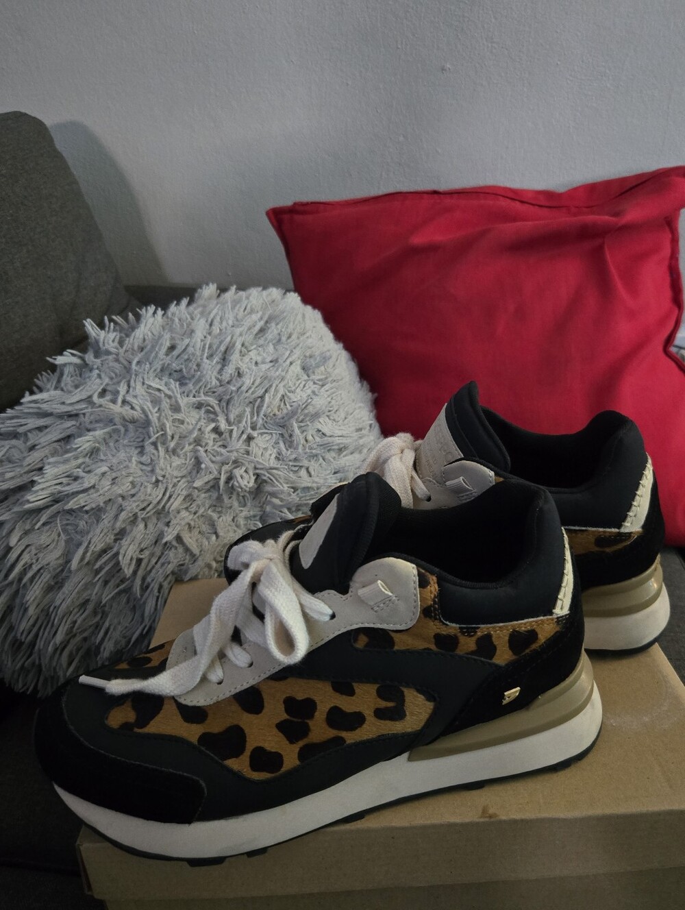Women’s GIOSEPPO Pavillion Leopard Print Fashion Sneakers - Black & Tan
